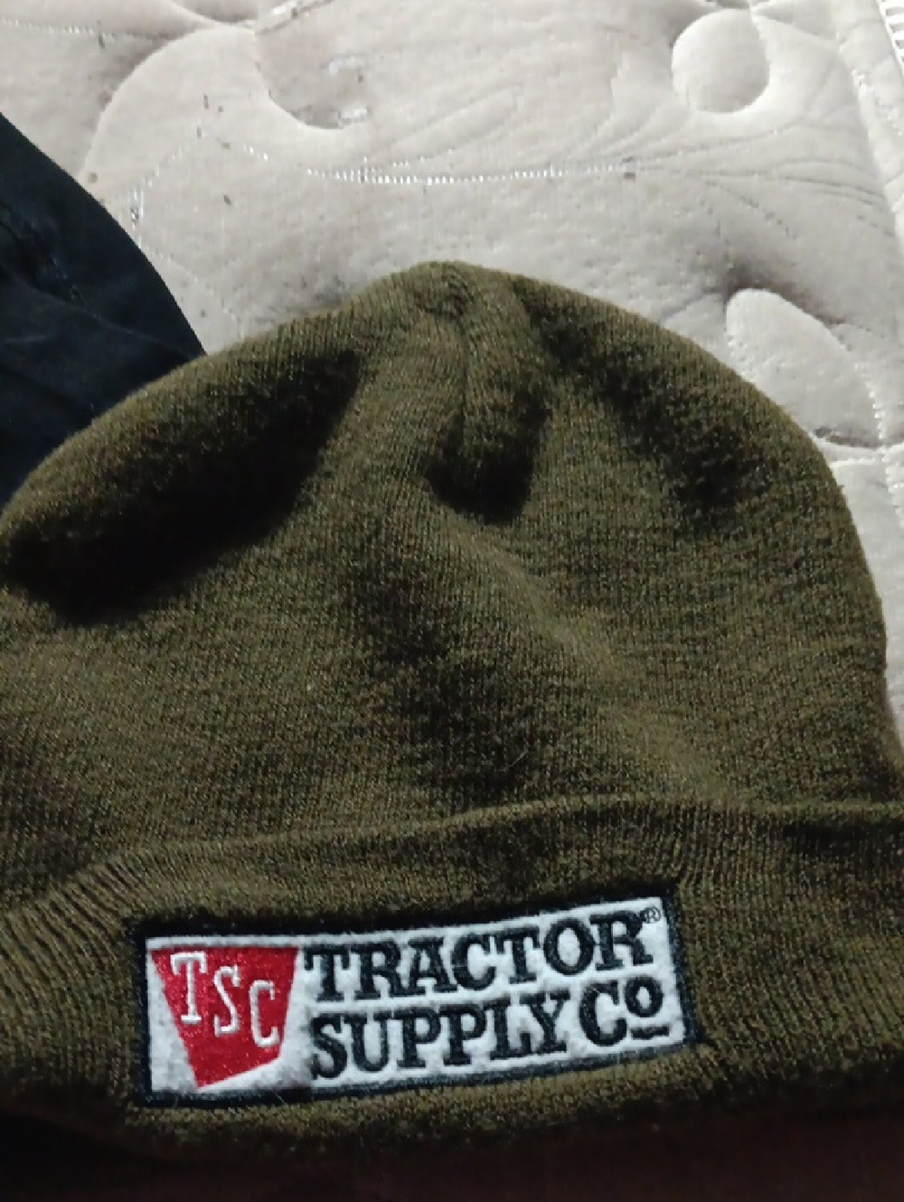 Tractor Supply Co. Olive Green Knit Beanie - Cuffed Winter Hat
